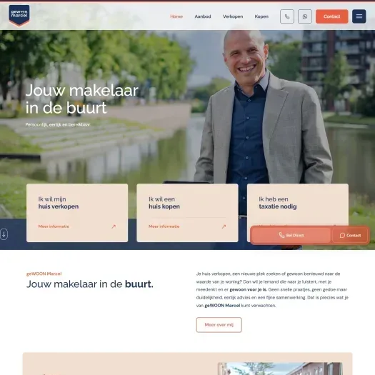 Screenshot van de website van www.gewoonmarcel.nl
