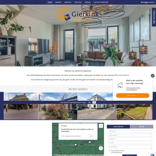 Screenshot of the website of www.gierkink.nl
