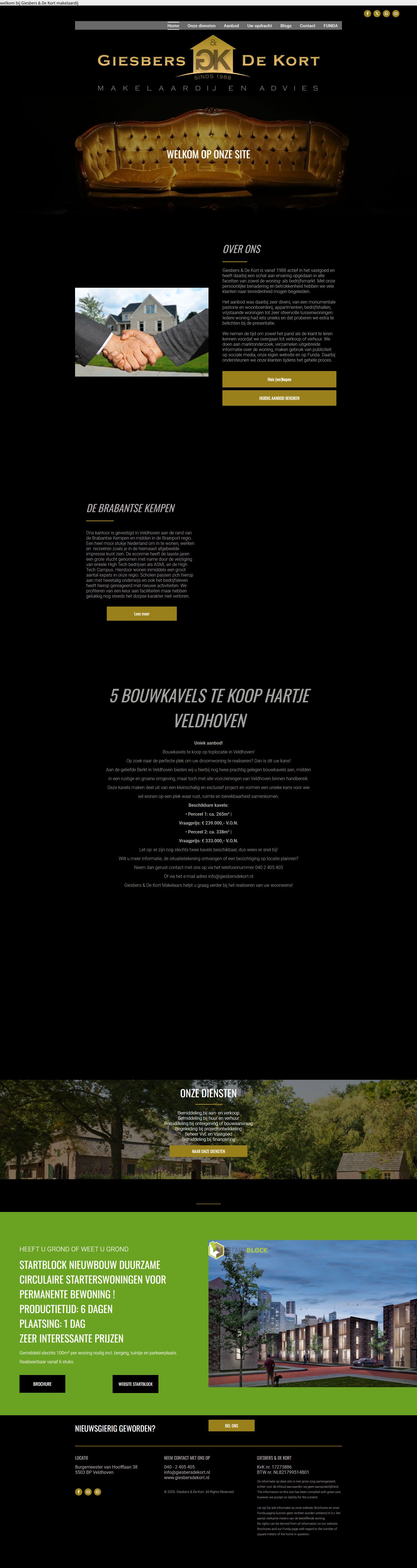 Screenshot der Website von www.giesbersdekort.nl