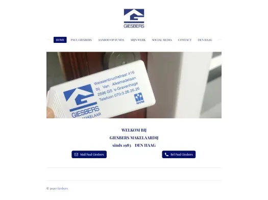 Screenshot der Website von www.giesbers.nl