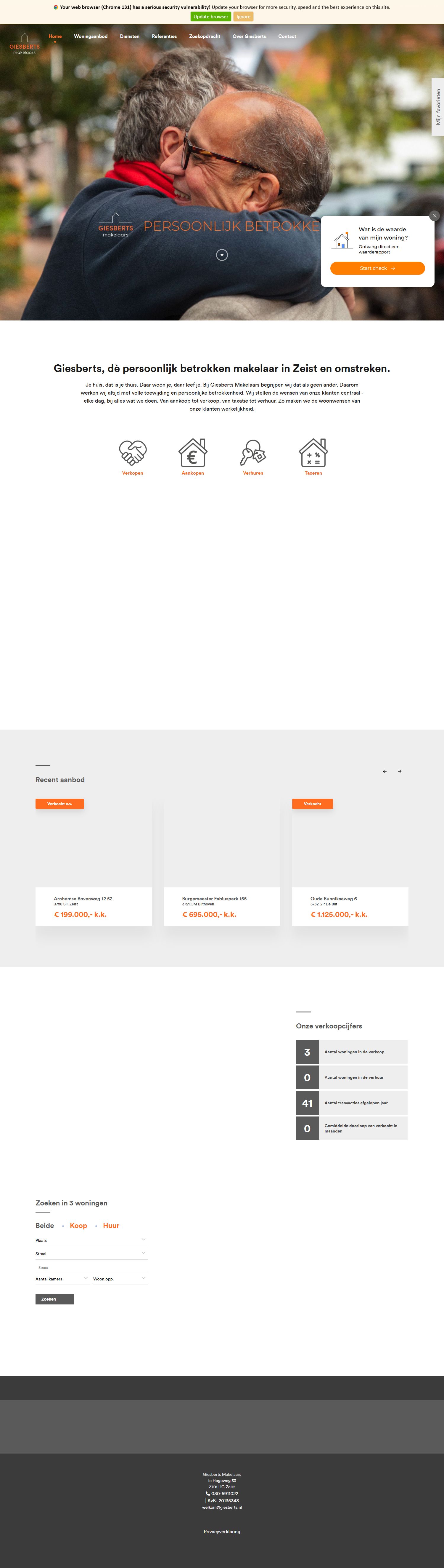 Screenshot der Website von www.giesberts.nl