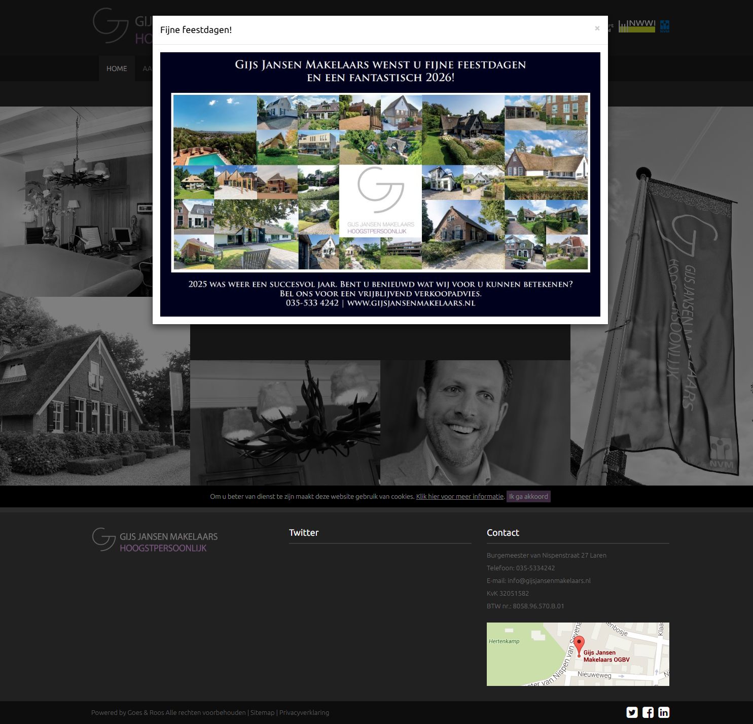 Screenshot of the website of www.gijsjansenmakelaars.nl
