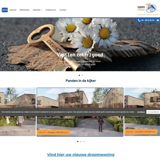 Capture d'écran du site web de www.gijsenmakelaardij.nl