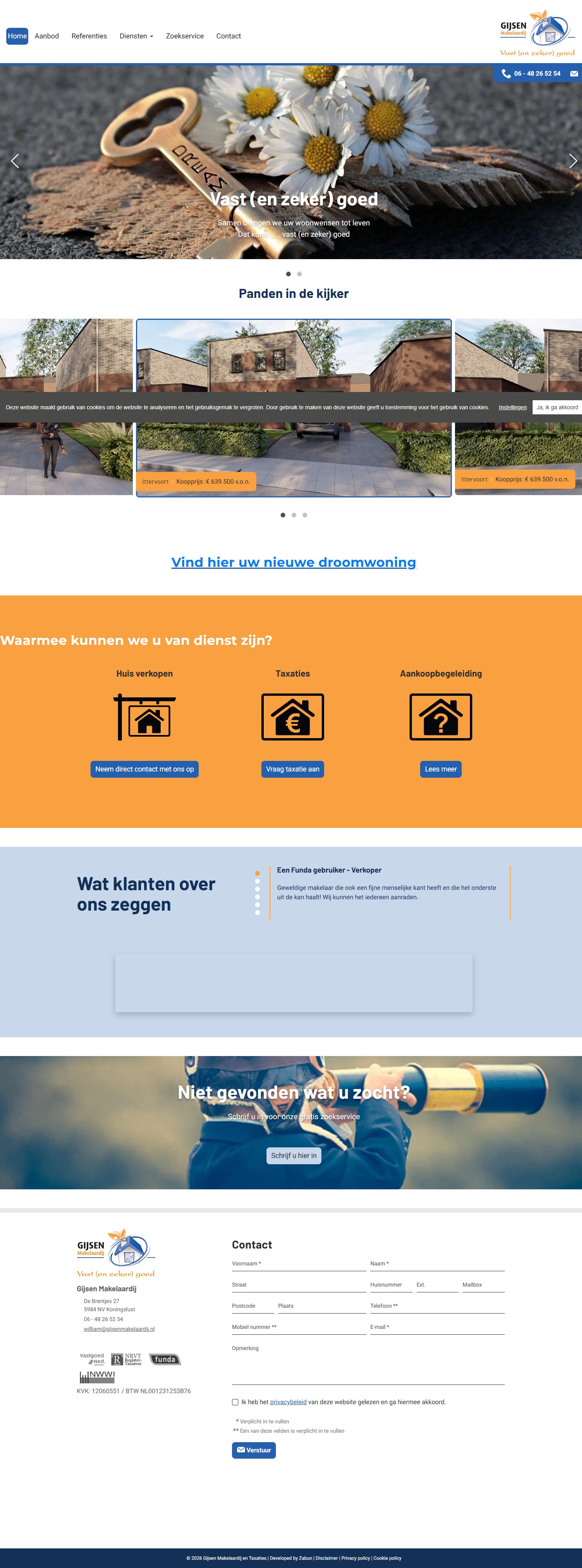 Screenshot der Website von www.gijsenmakelaardij.nl