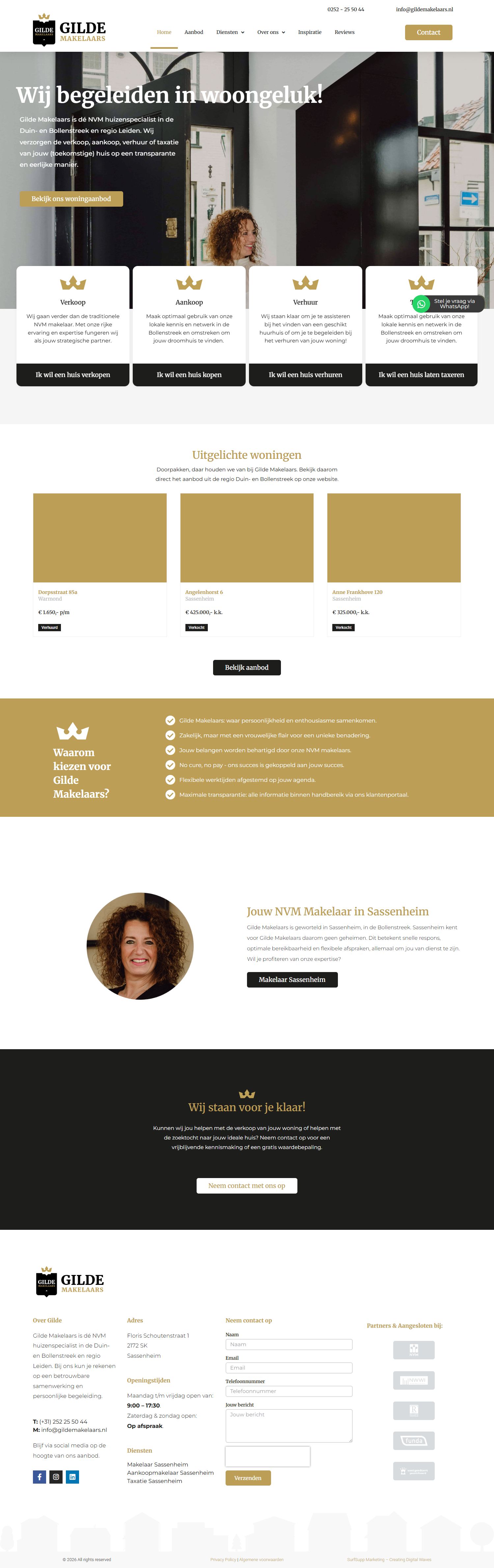 Capture d'écran du site web de www.gildemakelaars.nl