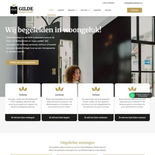 Screenshot der Website von www.gildemakelaars.nl