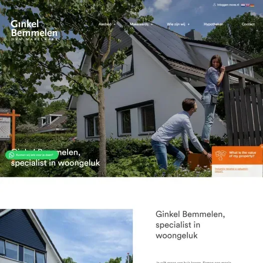 Screenshot van de website van www.ginkelbemmelen.nl
