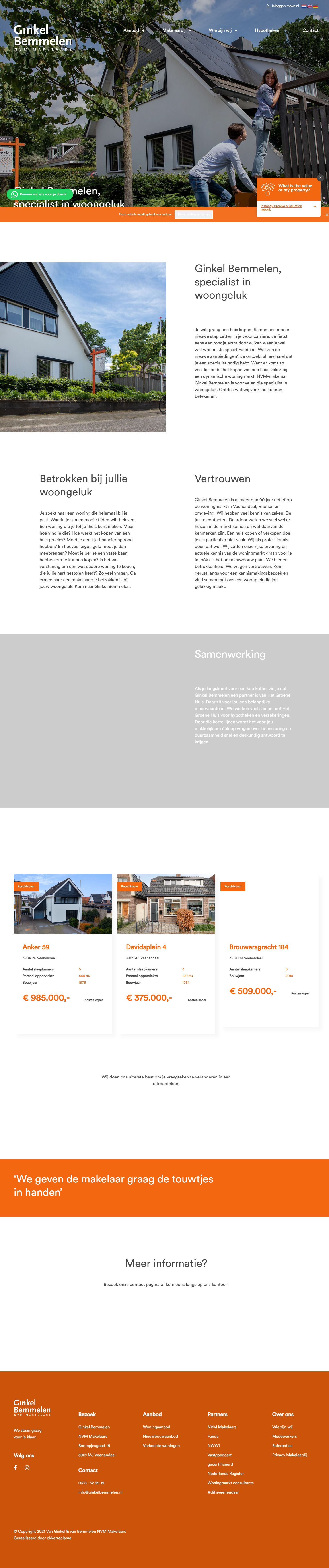 Screenshot der Website von www.ginkelbemmelen.nl