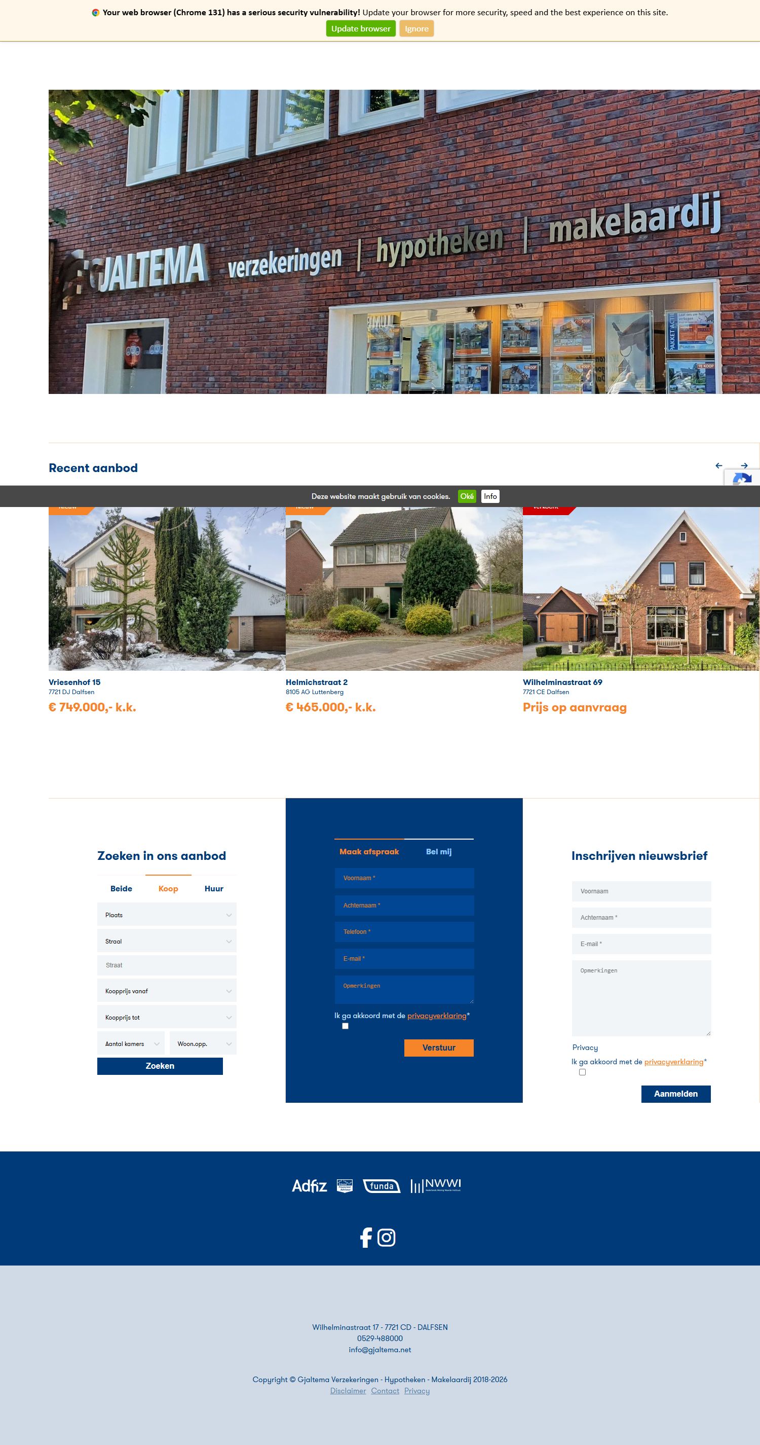 Screenshot van de website van www.gjaltema.net