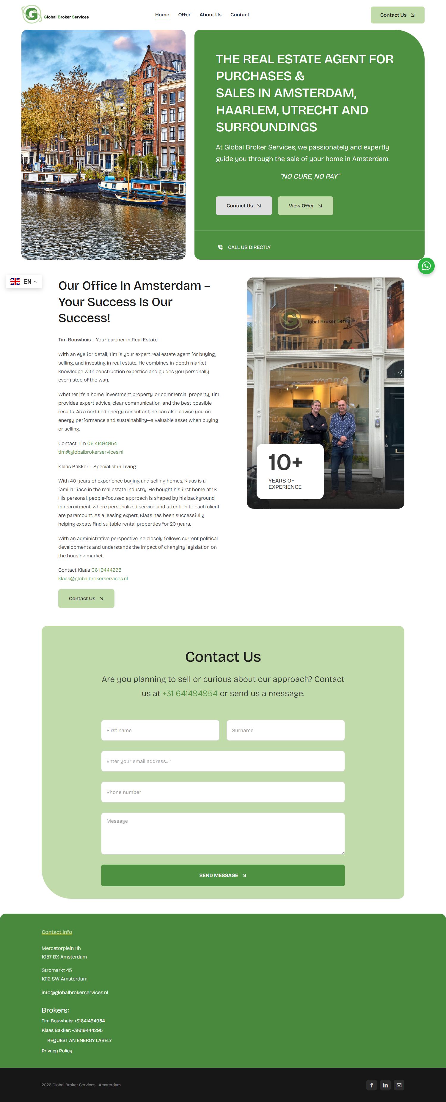 Screenshot of the website of www.globalbrokerservices.nl