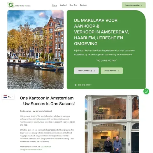 Screenshot of the website of www.globalbrokerservices.nl