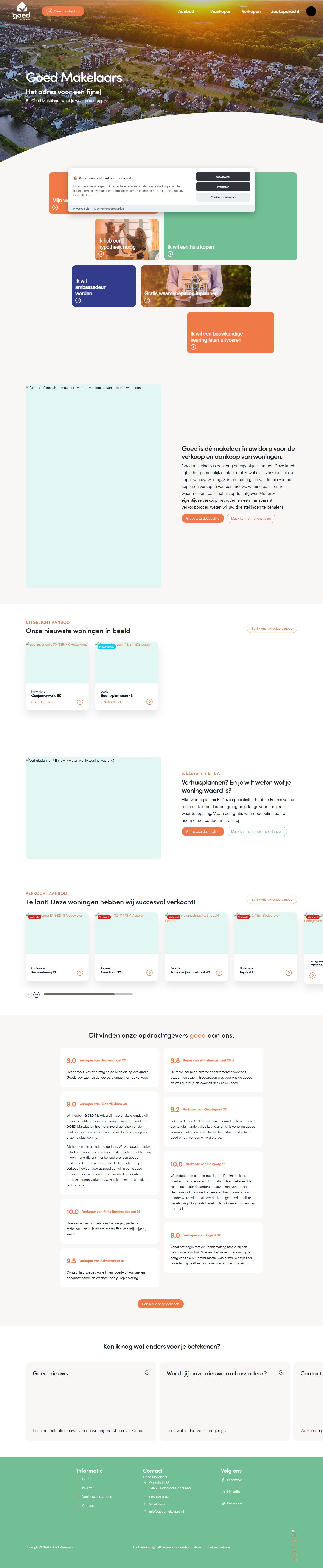 Screenshot of the website of www.goedmakelaars.nl