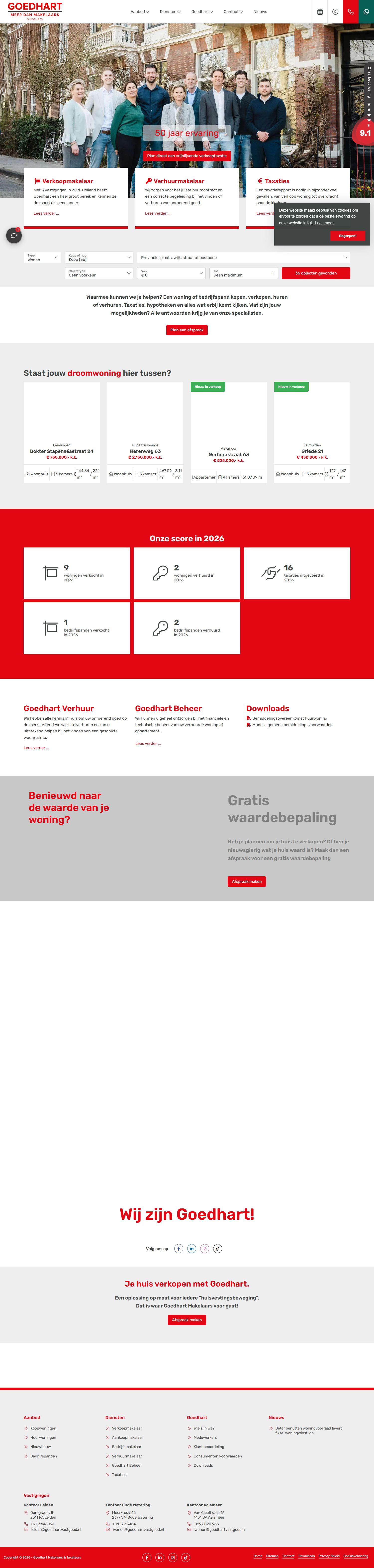 Capture d'écran du site web de www.goedhartvastgoed.nl
