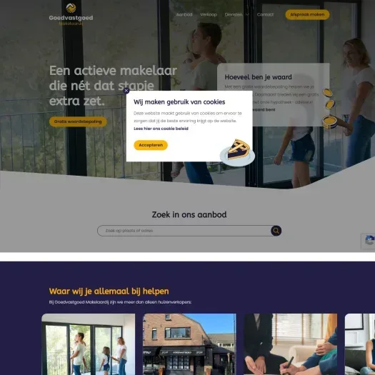 Screenshot van de website van www.goedvastgoed.nl