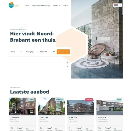 Screenshot van de website van www.goethvastgoed.nl