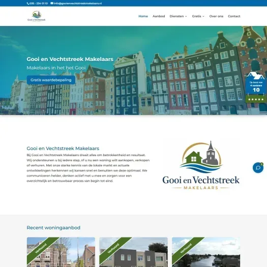 Screenshot van de website van www.gooienvechtstreekmakelaars.nl