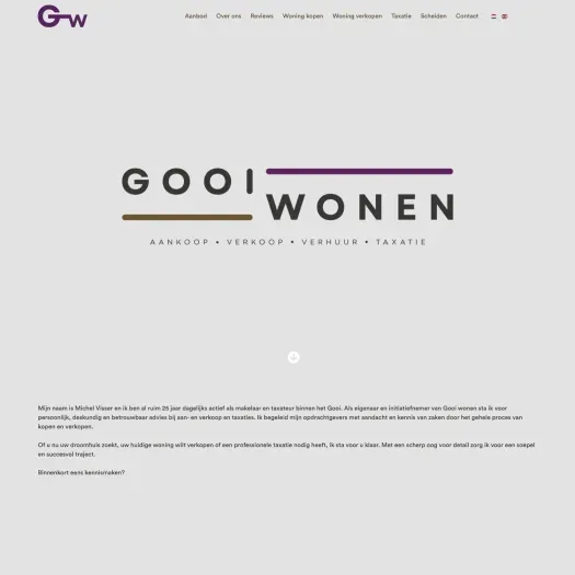 Screenshot van de website van www.gooiwonen.nl