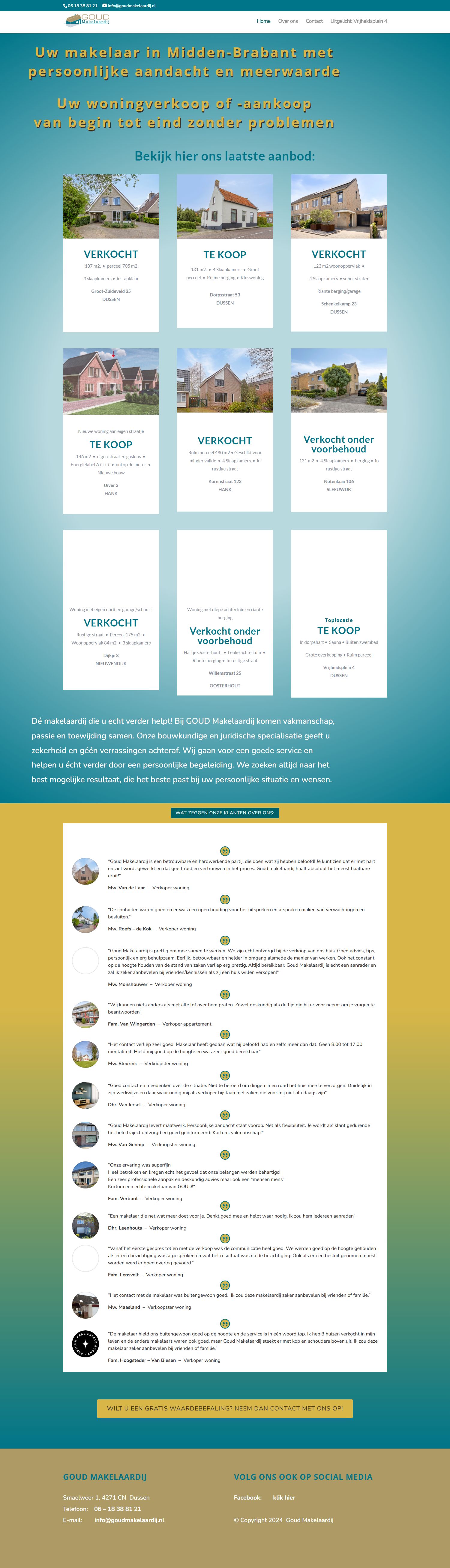 Screenshot of the website of www.goudmakelaardij.nl