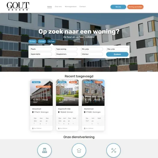 Screenshot van de website van www.goutbeheer.nl