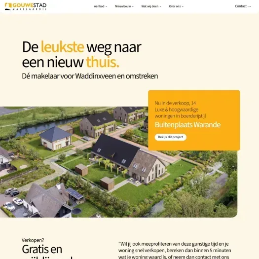 Screenshot of the website of www.gouwestadmakelaardij.nl