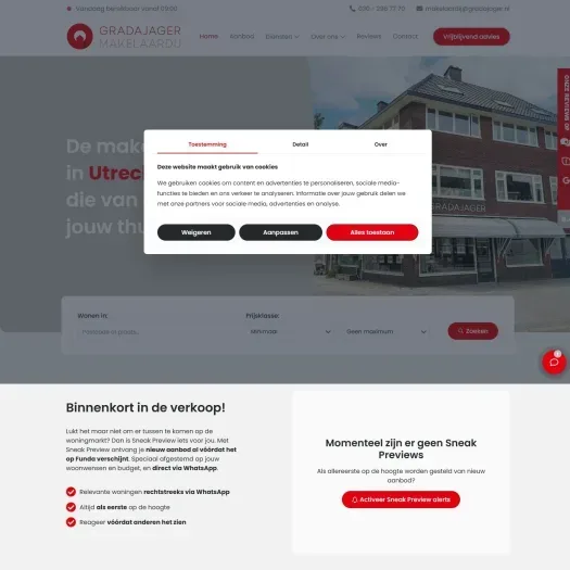 Capture d'écran du site web de www.gradajager.nl