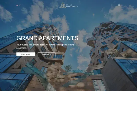 Screenshot van de website van www.grandapartments.nl