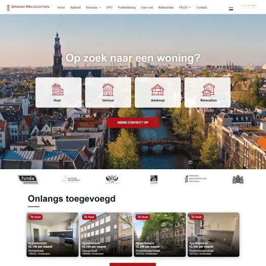 Screenshot van de website van www.grandrelocation.nl