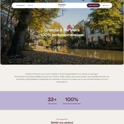 Screenshot van de website van www.grandiaenpartners.nl