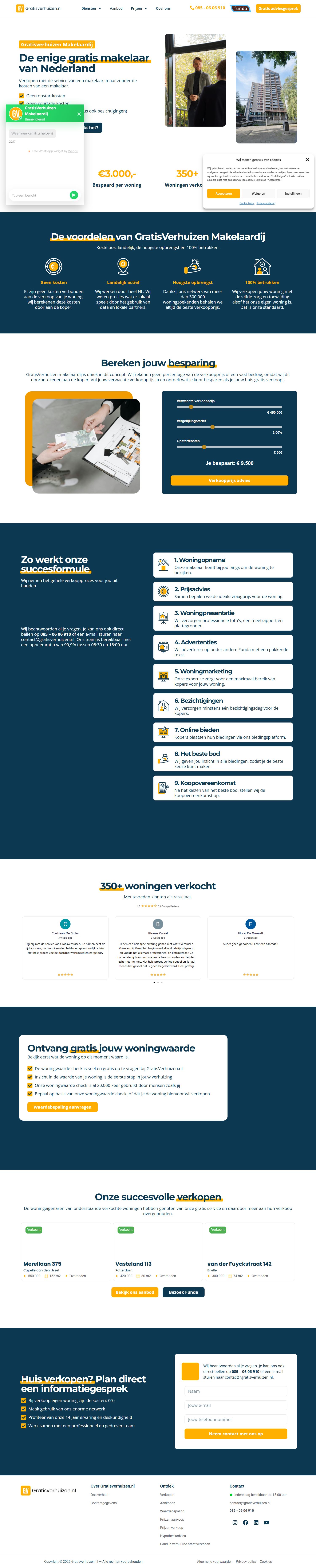 Screenshot der Website von gratisverhuizen.nl
