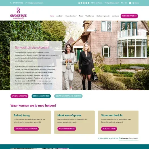 Screenshot der Website von www.gravestate.com