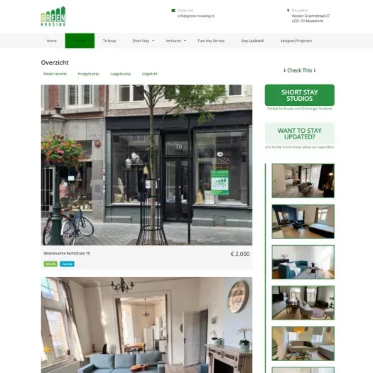 Capture d'écran du site web de green-housing.nl