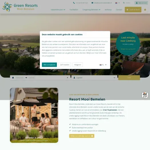 Capture d'écran du site web de resortmooibemelen.nl
