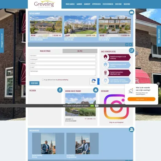 Screenshot van de website van www.greveling-adviesgroep.nl