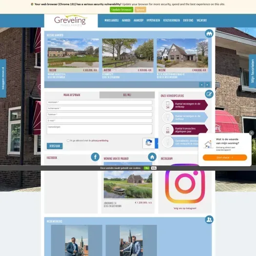 Screenshot of the website of www.greveling-adviesgroep.nl