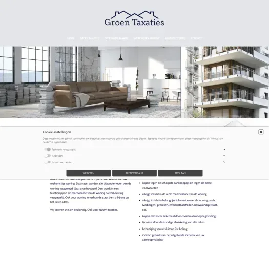 Screenshot van de website van www.groentaxaties.nl
