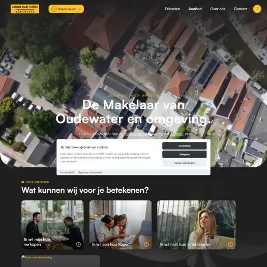 Screenshot of the website of www.groeneharthuizen.nl