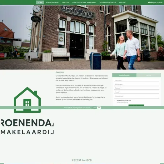Screenshot of the website of www.groenendaalmakelaardij.nl