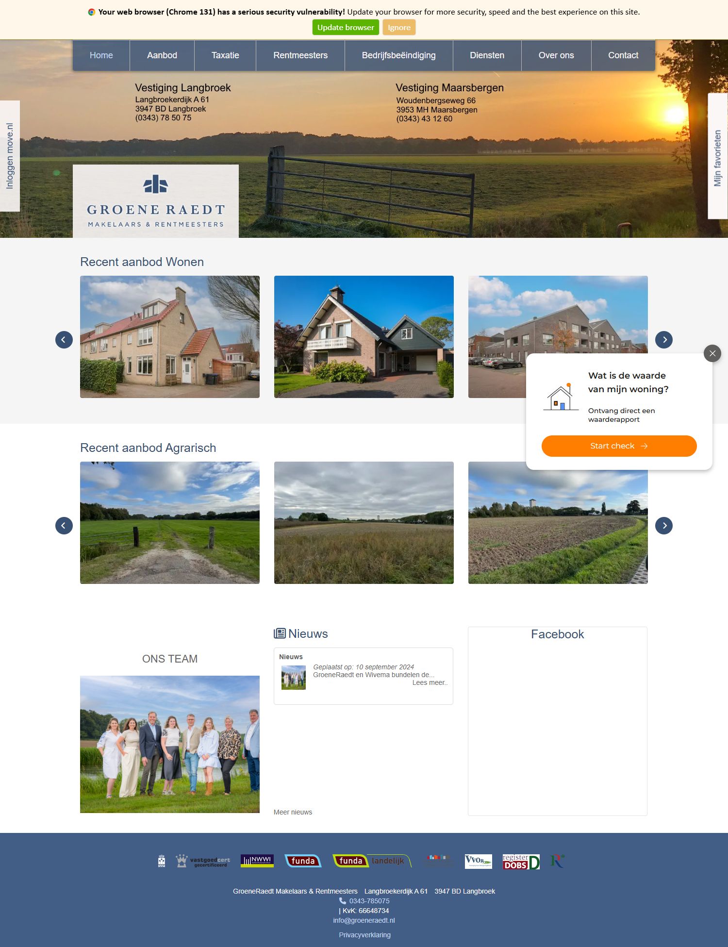 Screenshot der Website von www.groeneraedt.nl