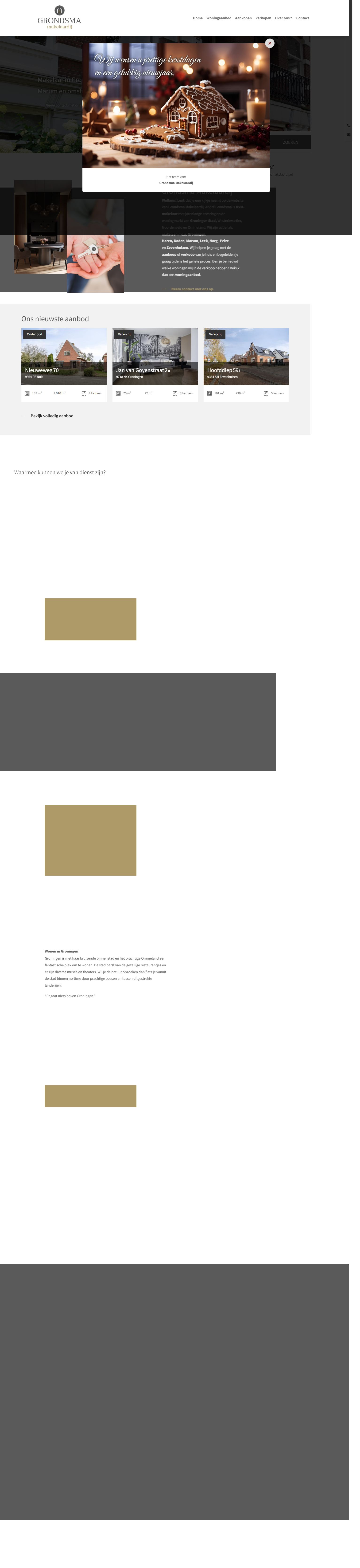 Screenshot der Website von www.grondsmamakelaardij.nl