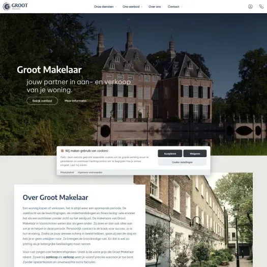 Capture d'écran du site web de www.grootmakelaar.nl