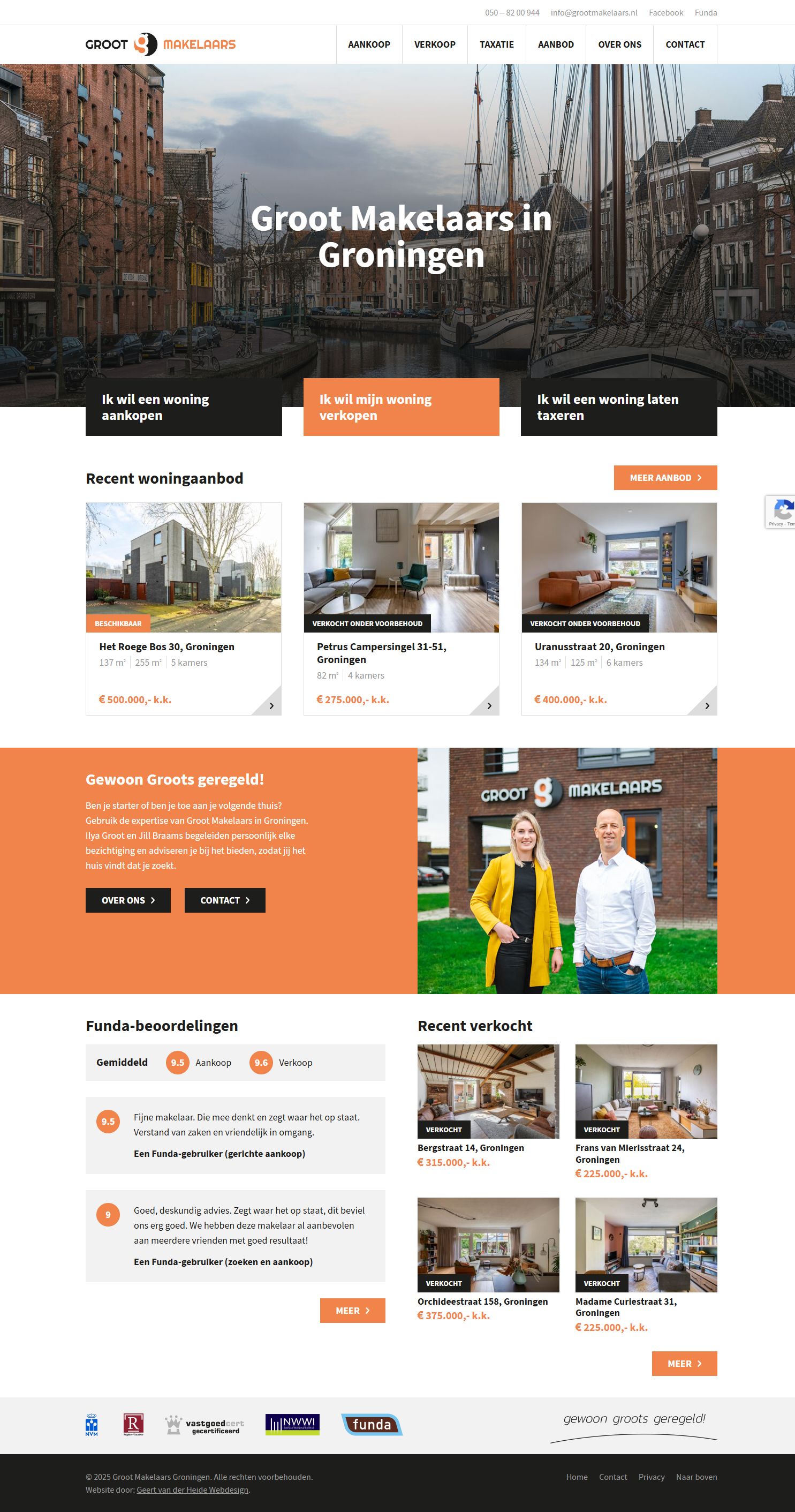Screenshot der Website von www.grootmakelaars.nl