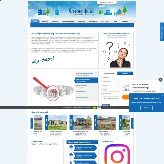 Capture d'écran du site web de www.grotenhuismakelaardij.nl