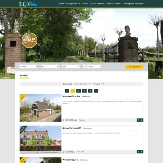 Screenshot van de website van www.tg-vastgoed.nl