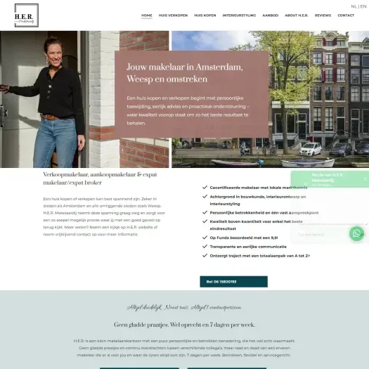 Capture d'écran du site web de www.her-makelaardij.nl