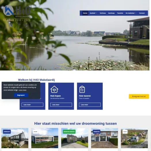 Screenshot of the website of www.h4omakelaardij.nl
