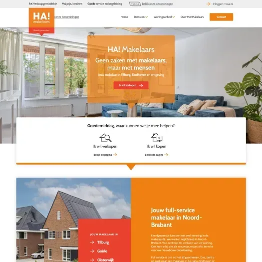 Screenshot of the website of www.hamakelaars.nl