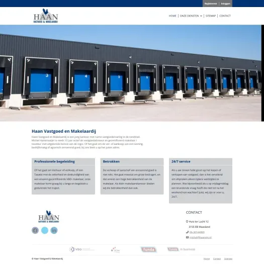 Screenshot of the website of www.haanvm.nl