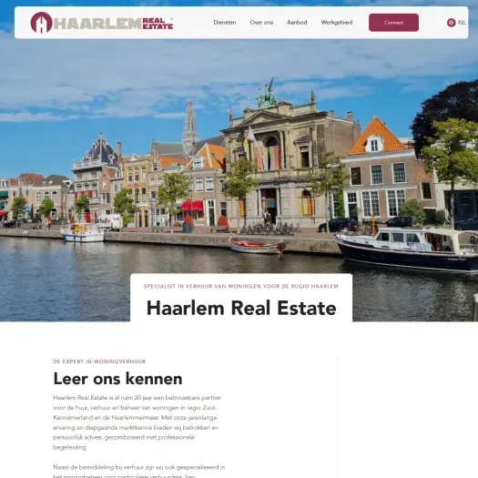 Screenshot van de website van www.haarlemrealestate.nl