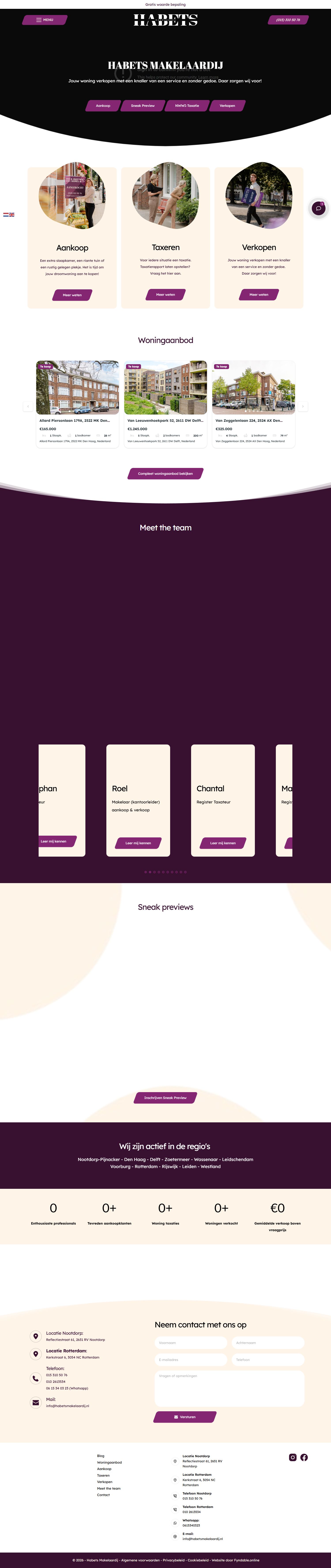 Capture d'écran du site web de www.habetsmakelaardij.nl