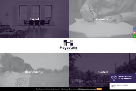 Capture d'écran du site web de www.hagesteinmakelaardij.nl